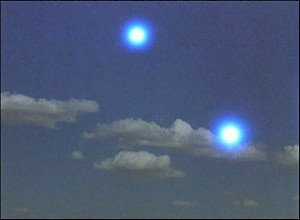 Des sphres de lumire voluant ici en atmosphre.